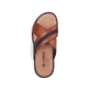 Braune Rieker Herren Pantoletten 25186-24 mit der Komfortweite G 1/2. Schuh von oben.