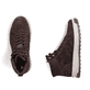 Dunkelbraune Rieker Herren Schnürstiefel 38549-25 aus Rauleder. Schuh von oben, liegend.