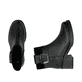 Schwarze Rieker Damen Stiefeletten Y5253-00 aus Glattleder. Schuh von oben, liegend.