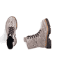 Biker Boots Rieker beiges végan femmes 72627-64 avec fermeture éclair. Chaussure vue de dessus, couchée.