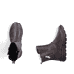Dunkelbraune Rieker Damen Kurzstiefel Z0074-25 mit wasserabweisender TEX-Membran. Schuh von oben, liegend.