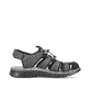 Schwarze Rieker Herren Trekkingsandalen 26770-00 mit einem Klettverschluss. Schuh Innenseite.