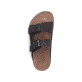 Schwarze Rieker Herren Pantoletten 21190-00 mit Schnallen sowie der Extraweite H. Schuh von oben.
