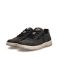 Baskets basses Rieker noires pour hommes 37029-01 avec fermeture éclair. Chaussures inclinées sur le côté.