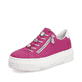 Rosane Rieker Damen Sneaker Low M1954-31 mit einem Reißverschluss. Schuh seitlich schräg.