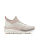 Rosane vegane Rieker Damen Sneaker High 48053-31 mit einem Reißverschluss. Schuh Innenseite.