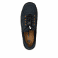 Dunkelblaue Rieker Damen Slipper L0593-14 mit einem Gummizug. Schuh von oben.
