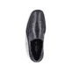 Schwarze Rieker Herren Slipper B0873-00 mit Elastikeinsatz sowie Extraweite H. Schuh Außenseite gespiegelt.