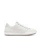 Weiße Rieker Damen Slipper L7250-80 mit einem Reißverschluss. Schuh Innenseite.
