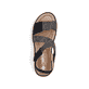 Schwarze Rieker Damen Riemchensandalen V8574-00 mit einem Klettverschluss. Schuh von oben.
