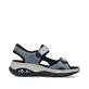 Blaue vegane Rieker Damen Trekkingsandalen 67666-10 mit Rieker Air Sohlenfenster. Schuh Innenseite.
