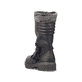 Schwarze Rieker Damen Hochschaftstiefel Z4755-00 mit Strick-Kragen. Schuh von hinten.