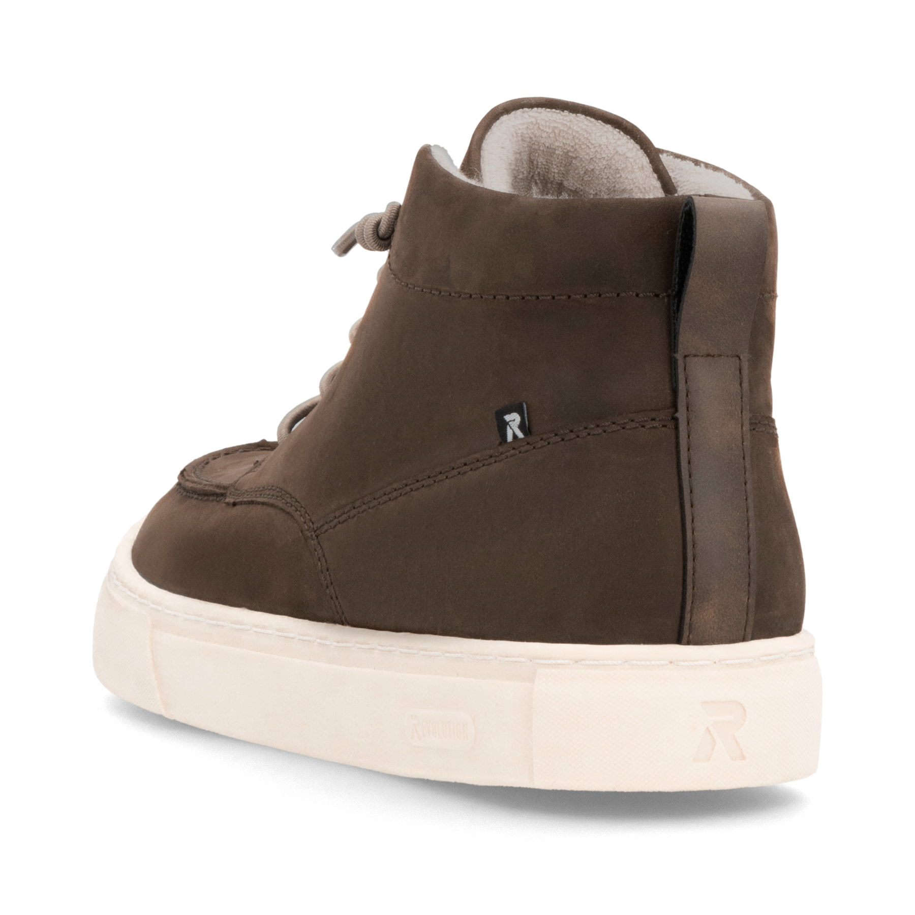 Chaussures à lacets Rieker marron pour homme U0770-25. Chaussure vue de l'arrière.