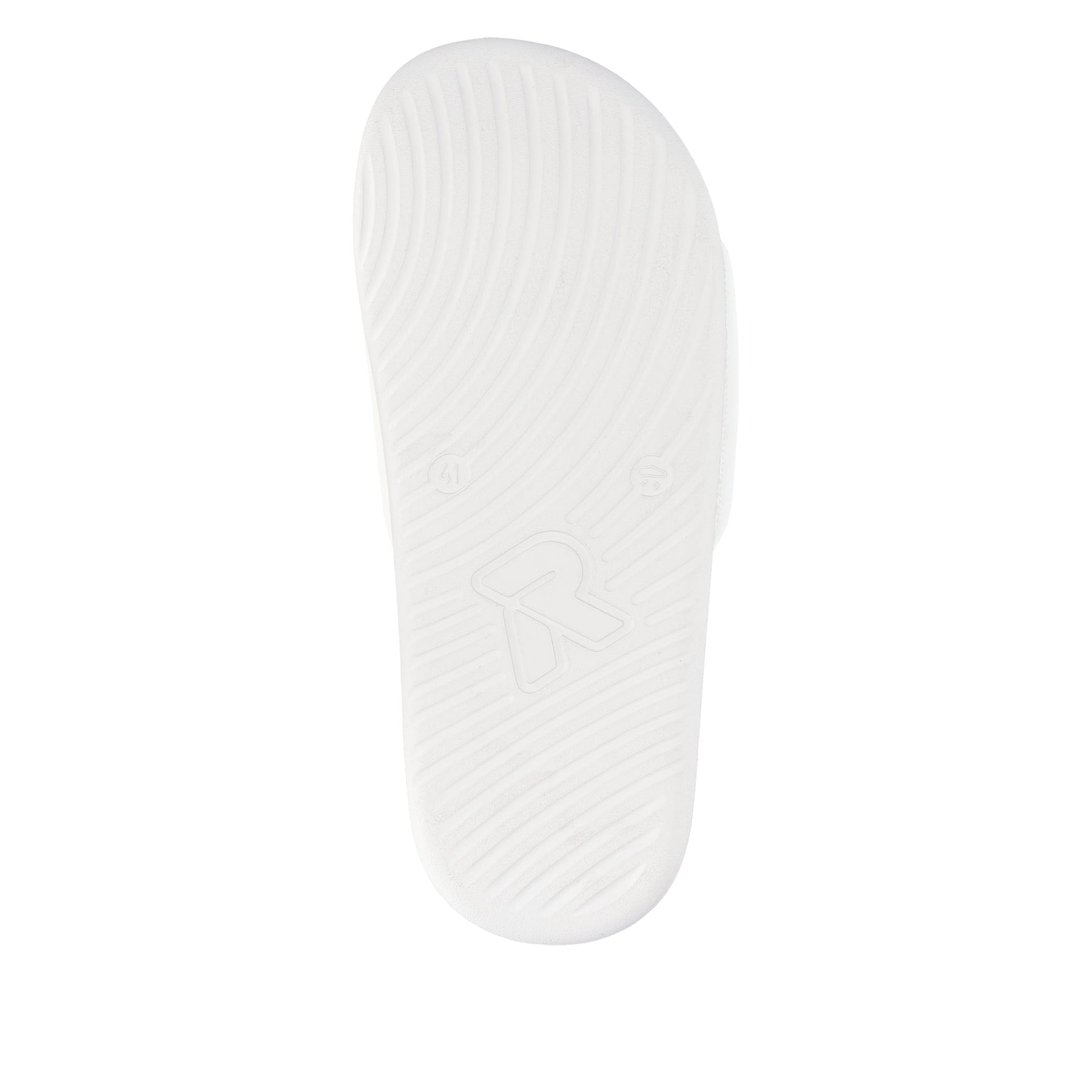 Weiße Rieker Herren Pantoletten U3250-80 mit ultraleichter und flexibler Sohle. Schuh Laufsohle.