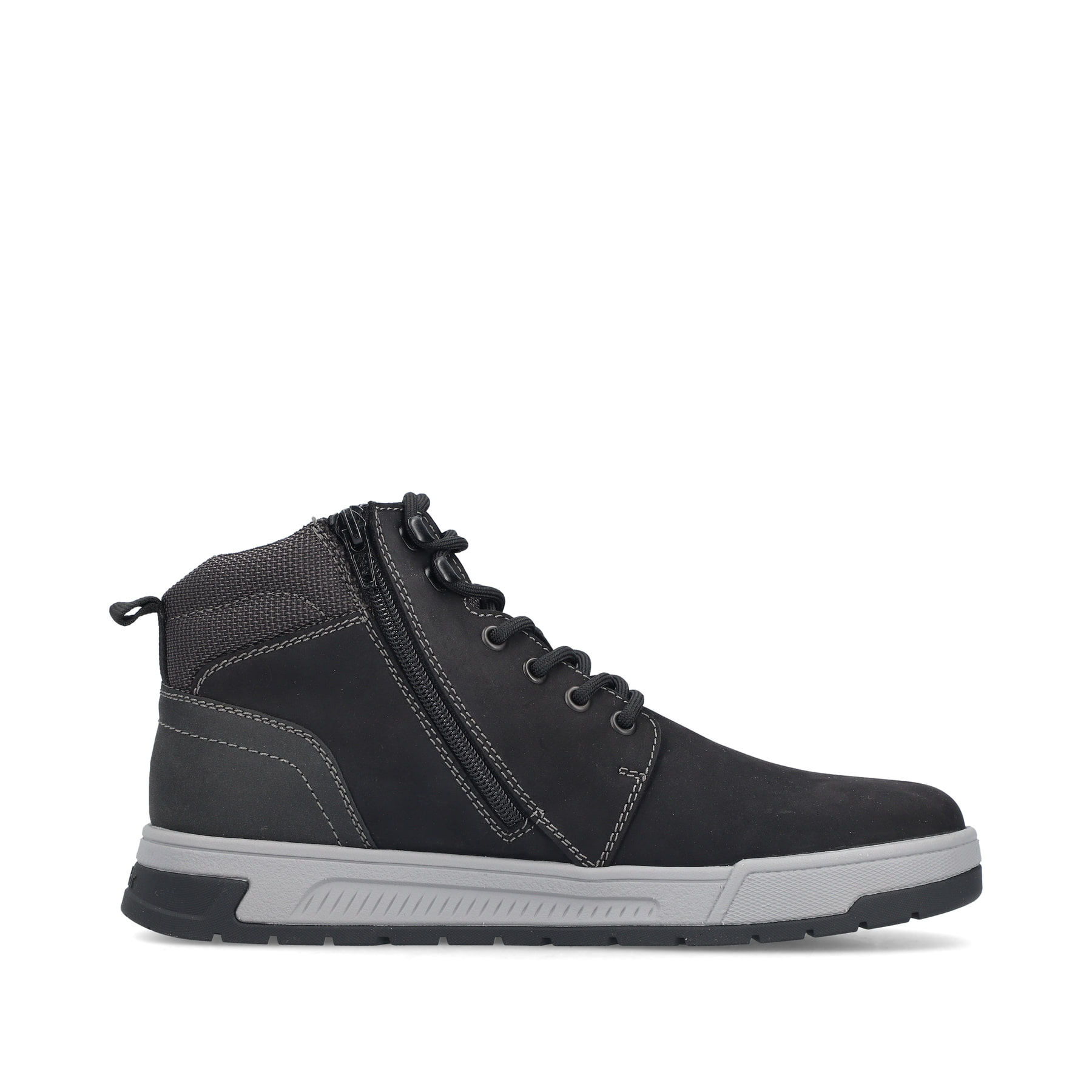 Schwarze Rieker Herren Schnürstiefel 36040-00 aus Rauleder. Schuh Innenseite.