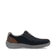 Blaue Rieker Herren Slipper 03053-14 mit einem Gummizug sowie der Extraweite H. Schuh Innenseite.