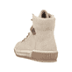
Cremebeige Rieker Damen Schnürstiefel N0730-64 mit einer robusten Profilsohle. Schuh von hinten