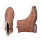 Zimtfarbene Rieker Damen Kurzstiefel Z6871-24 mit einem Reißverschluss. Schuh von oben, liegend.