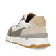 Weiße Rieker Herren Sneaker Low U0906-82 mit Schnürung sowie flexibler Sohle. Schuh von hinten.