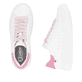 Weiße Rieker Damen Sneaker Low W1201-82 mit einer Schnürung. Schuh von oben, liegend.