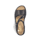 Schwarze Rieker Damen Riemchensandalen 64561-00 mit trendigen Schnalle. Schuh von oben.