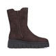 Dunkelbraune Rieker Damen Chelsea Boots Z8983-25 mit einem Reißverschluss. Schuh Innenseite.