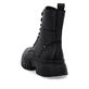 Schwarze Rieker Damen Schnürstiefel W1870-02 aus Glattleder mit Reißverschluss. Schuh von oben.