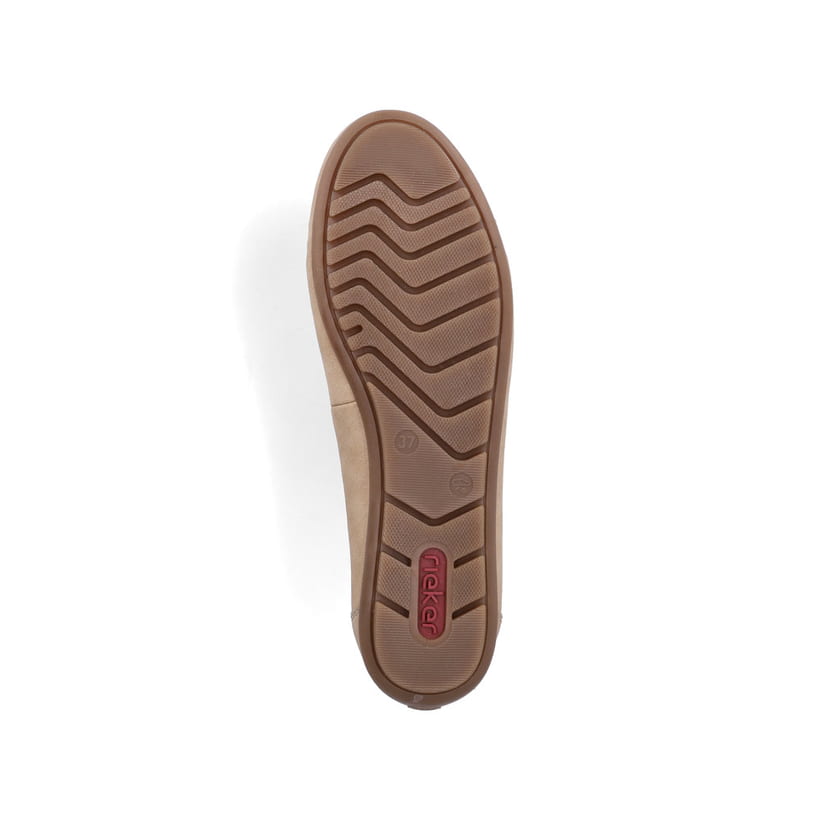 Beige Rieker Damen Schnürschuhe 43800-60 mit einer herausnehmbaren Einlegesohle. Schuh Laufsohle.