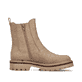 Dunkelbeige Rieker Damen Chelsea Boots 91580-20 mit einem Reißverschluss. Schuh von hinten.