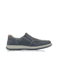 Blaue Rieker Herren Slipper 17360-15 mit einem Gummizug sowie der Extraweite H. Schuh Innenseite.