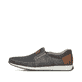 Mocassins Rieker gris homme 11954-45 avec coutures modernes élégantes. Côté extérieur de la chaussure.