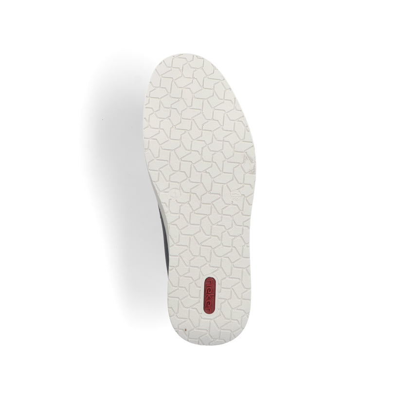 Graue Rieker Herren Slipper B2267-45 mit einem Gummizug sowie Komfortweite G 1/2. Schuh Laufsohle.