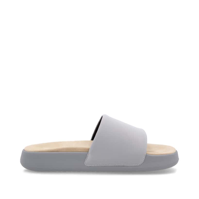Graue Rieker Herren Pantoletten U3250-40 mit ultraleichter und dämpfender Sohle. Schuh Innenseite.