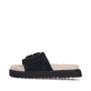 Mules Rieker noires pour femme V5650-00 avec boucle tendance. Côté extérieur de la chaussure.