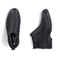Schwarze Rieker Herren Kurzstiefel 33452-00 aus Glattleder. Schuh von oben, liegend.