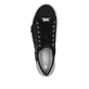 Schwarze Rieker Damen Sneaker Low N4931-00 mit einer Schnürung. Schuh von oben.