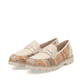 Mehrfarbige Rieker Damen Loafer 45562-90 mit einem Gummizug. Schuhpaar seitlich schräg.