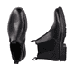 Schwarze Rieker Herren Chelsea Boots 33180-00 aus Glattleder mit Reißverschluss. Schuh von oben, liegend.