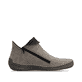 Grau-schwarze Rieker Damen Kurzstiefel 72581-42 mit einem Reißverschluss. Schuh Innenseite.