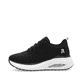 Schwarze vegane Rieker Damen Sneaker Low W2701-00 mit einer Schnürung. Schuh Außenseite.