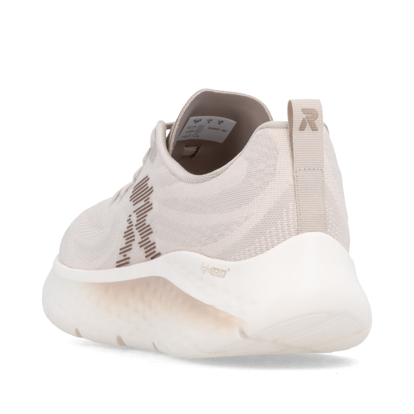 Beige Rieker Sport Damen Sneaker Low W4401-60. Schuh von hinten.