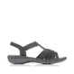 Sandales à lanières Rieker noires femme 60806-00 avec éléments décoratifs. Intérieur de la chaussure.