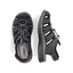 Schwarze Rieker Herren Trekkingsandalen 26770-00 mit einem Klettverschluss. Schuh von oben, liegend.