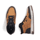 Goldgelb-braune Rieker Herren Sneaker High 36042-68 aus Rauleder. Schuh von oben, liegend.