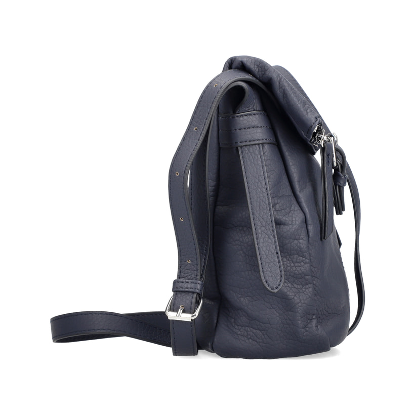 Sac Ã  dos Rieker H1103-12 en noir avec fermeture éclair, poche extérieure et fermeture magnétique. Ouvert.