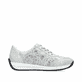 Baskets basses Rieker blanches pour femme N1112-80 avec motif floral. Côté intérieur de la chaussure.