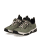 Mocassins Rieker verts pour femme 45973-54 avec bande élastique. Chaussures inclinées sur le côté.