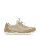 Beige Rieker Damen Slipper N4245-60 mit einem Gummizug. Schuh Innenseite.