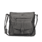 Sac à main Rieker H1340-42 gris avec lanière décorative tressée, fermeture éclair et poche pour téléphone portable. Face avant.
