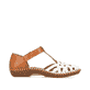 Weiße Rieker Damen Riemchensandalen M1678-80, Barfußschuhe mit Klettverschluss. Schuh Innenseite.
